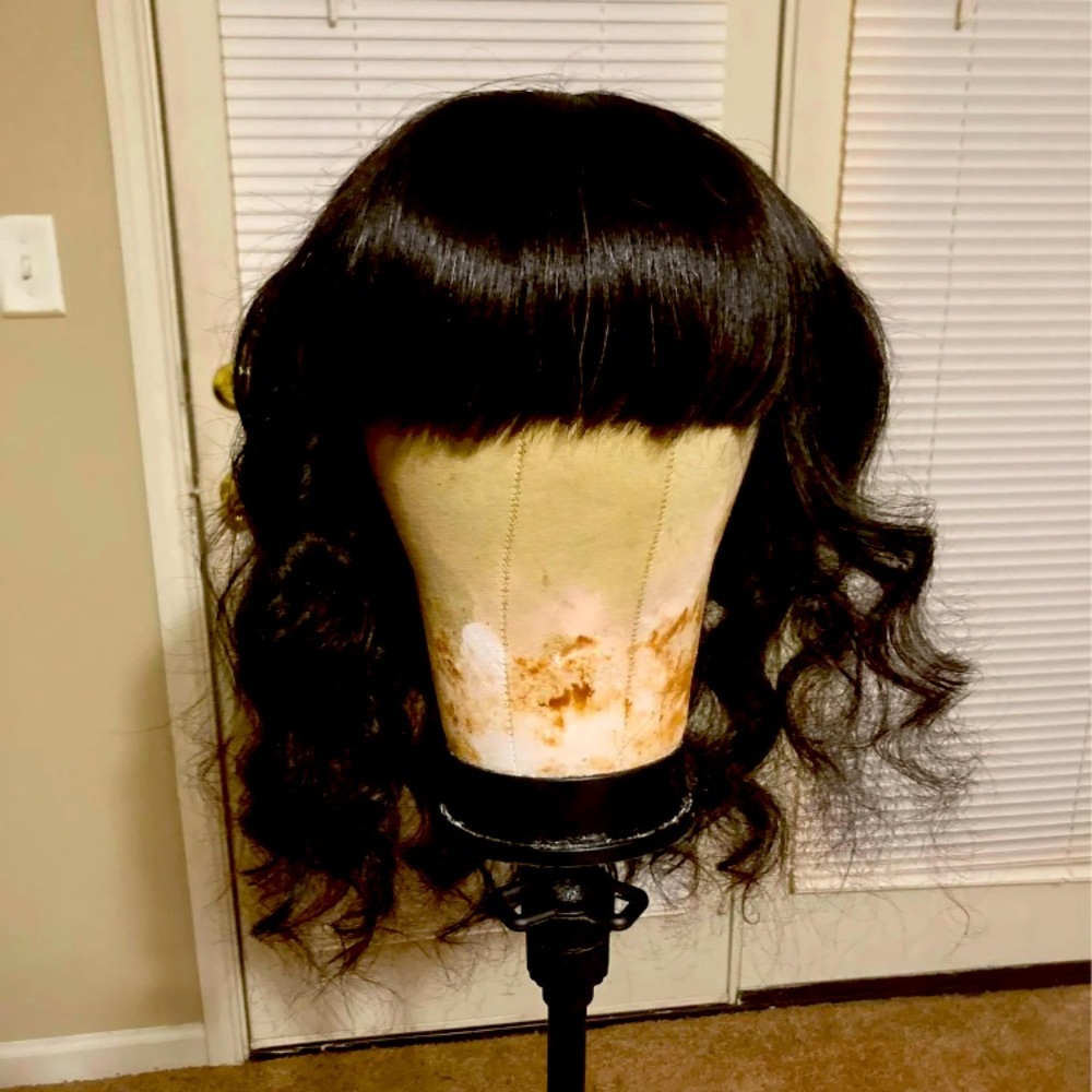 💯 percent human hair bang wig